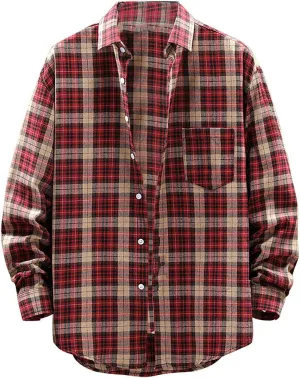 Flannel Thermal Lined Shirt Jacket for Men Shirt with Pocket Button-Down Shirt Jacket with Hood Hooded Shacket Jacket