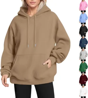 Fleece Pullover Women Preppy Oversized Sweatshirts Raglan Comfort Hoodie Winter Vintage Sweatshirt With Pockets