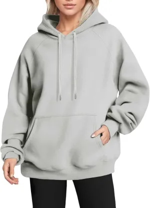 Fleece Pullover Women Preppy Oversized Sweatshirts Raglan Comfort Hoodie Winter Vintage Sweatshirt With Pockets