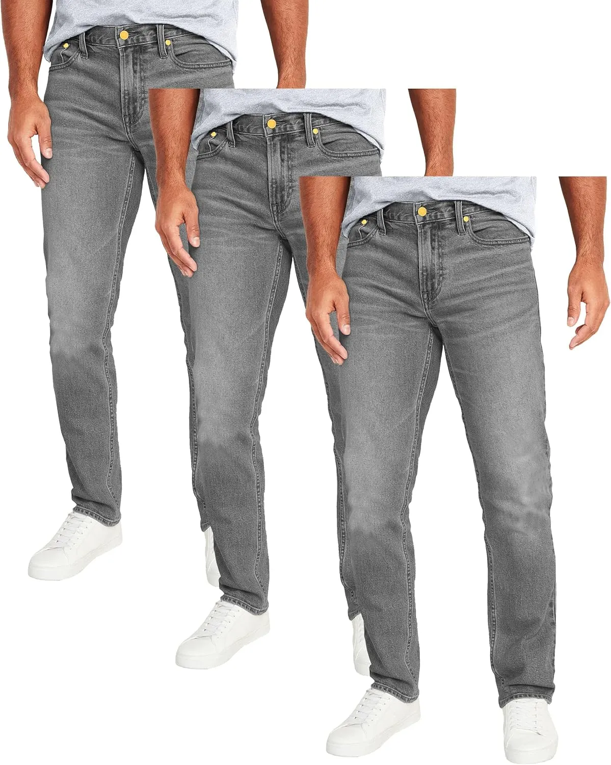 Galaxy by Harvic Men's 3-Pack Flex Stretch Slim Straight Jeans with 5 Pocket Ultimate Comfort Pants (Sizes, 30-42)