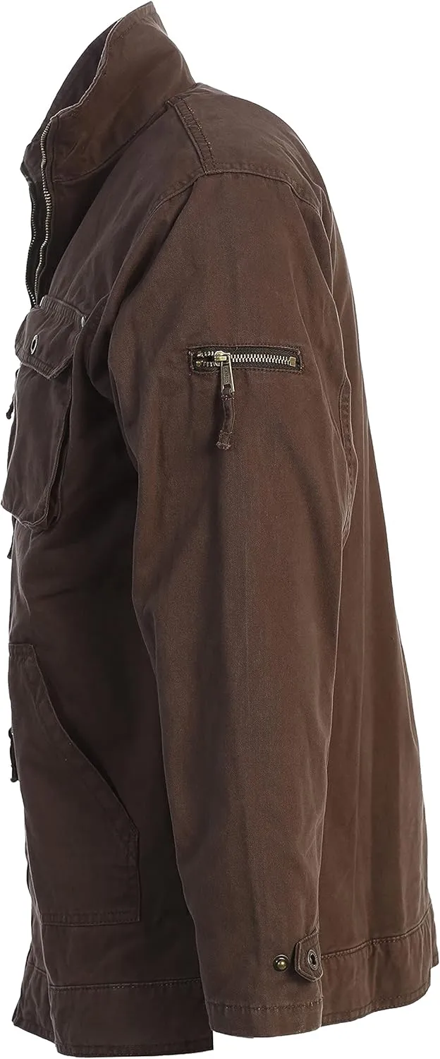 Gioberti Men's 100% Cotton Casual Outerwear Twill Multi Pocket Cargo Shirt Jacket