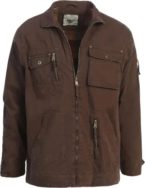 Gioberti Men's 100% Cotton Casual Outerwear Twill Multi Pocket Cargo Shirt Jacket