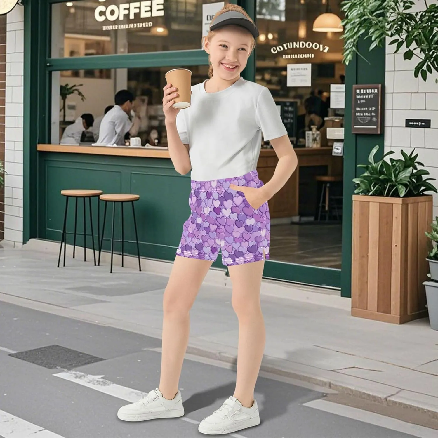 Girl's Athletic Shorts with Pockets Athletic Shorts for Teen for Dance