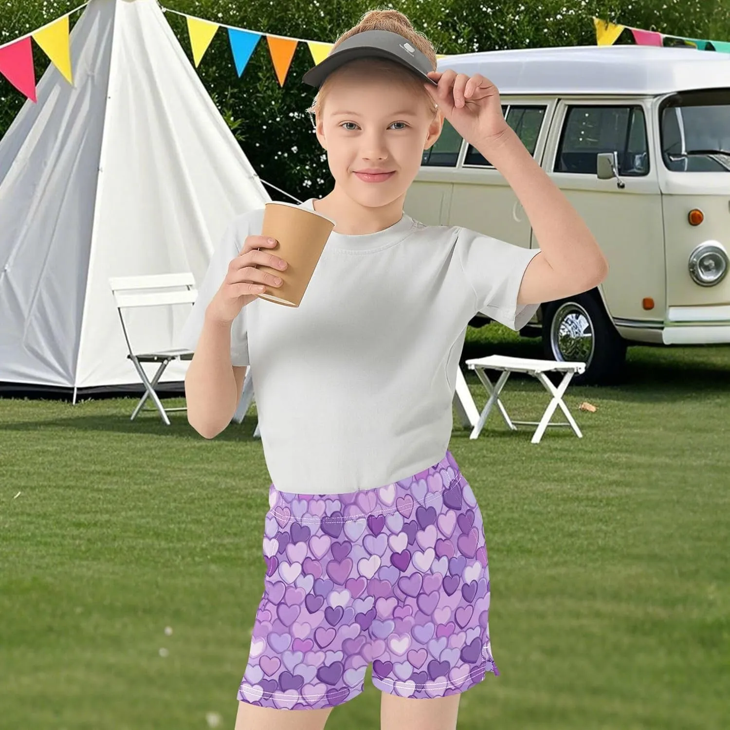 Girl's Athletic Shorts with Pockets Athletic Shorts for Teen for Dance