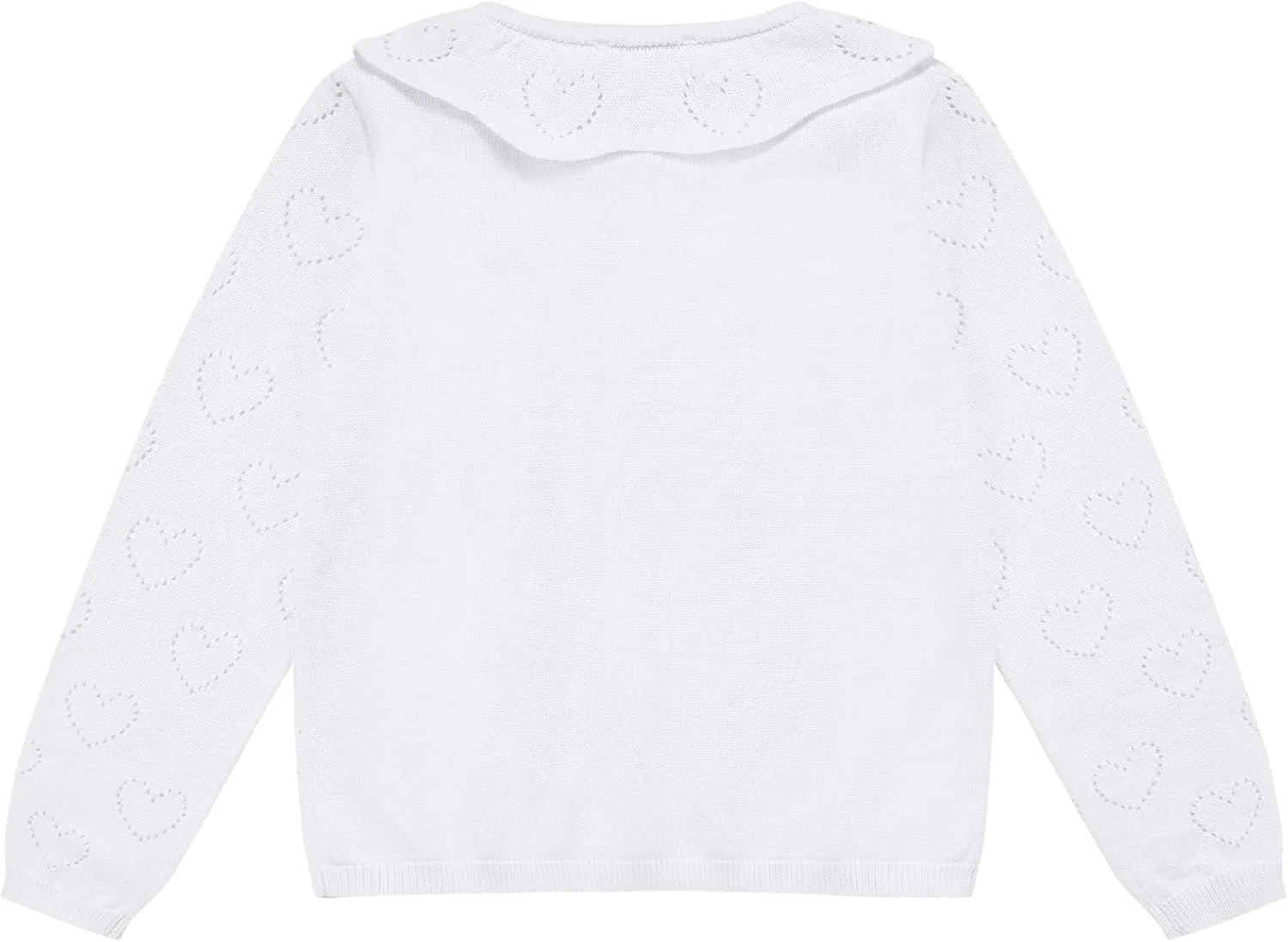 Girls' Cardigan Long Sleeve Shrug Sweater for Kids Cotton Cropped Uniform Knit Outerwear Lucky Clover and Heart