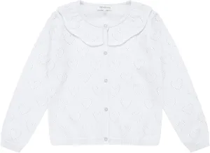 Girls' Cardigan Long Sleeve Shrug Sweater for Kids Cotton Cropped Uniform Knit Outerwear Lucky Clover and Heart