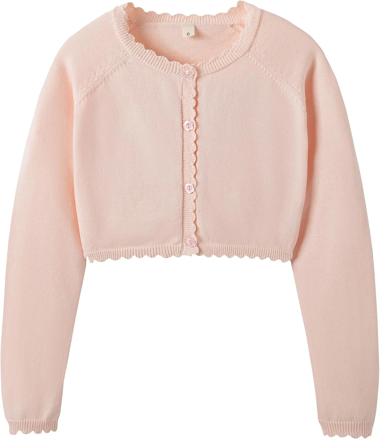 Girls Cardigan Sweater Long Sleeve Knit Bolero Shrug Cropped Tops Kids Cardigans with Button