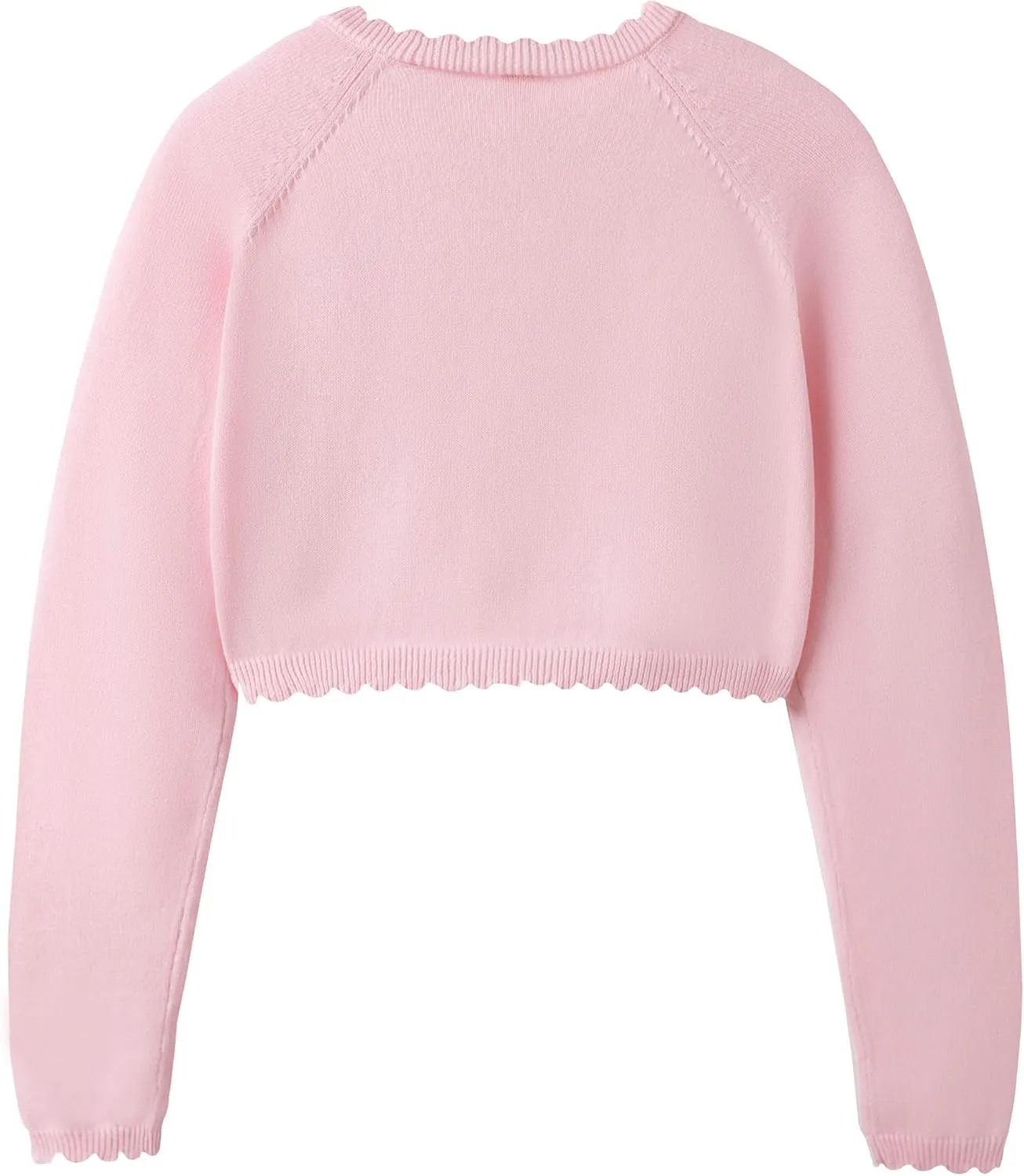 Girls Cardigan Sweater Long Sleeve Knit Bolero Shrug Cropped Tops Kids Cardigans with Button