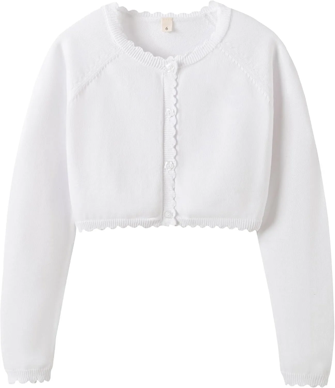 Girls Cardigan Sweater Long Sleeve Knit Bolero Shrug Cropped Tops Kids Cardigans with Button