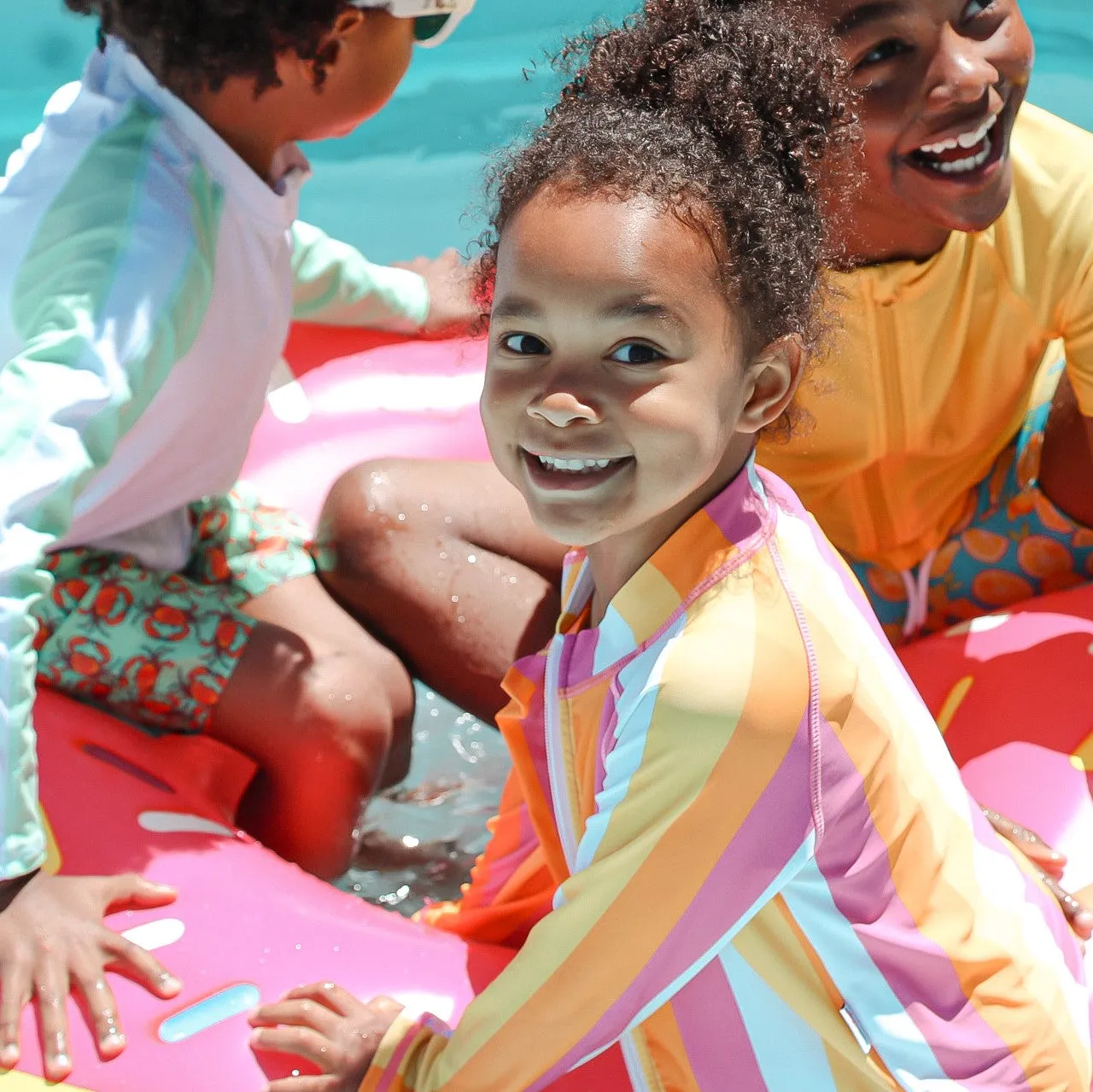 Girls Long Sleeve Rash Guard   Tankini Shorts Set (3 Piece) | "Be Bold"