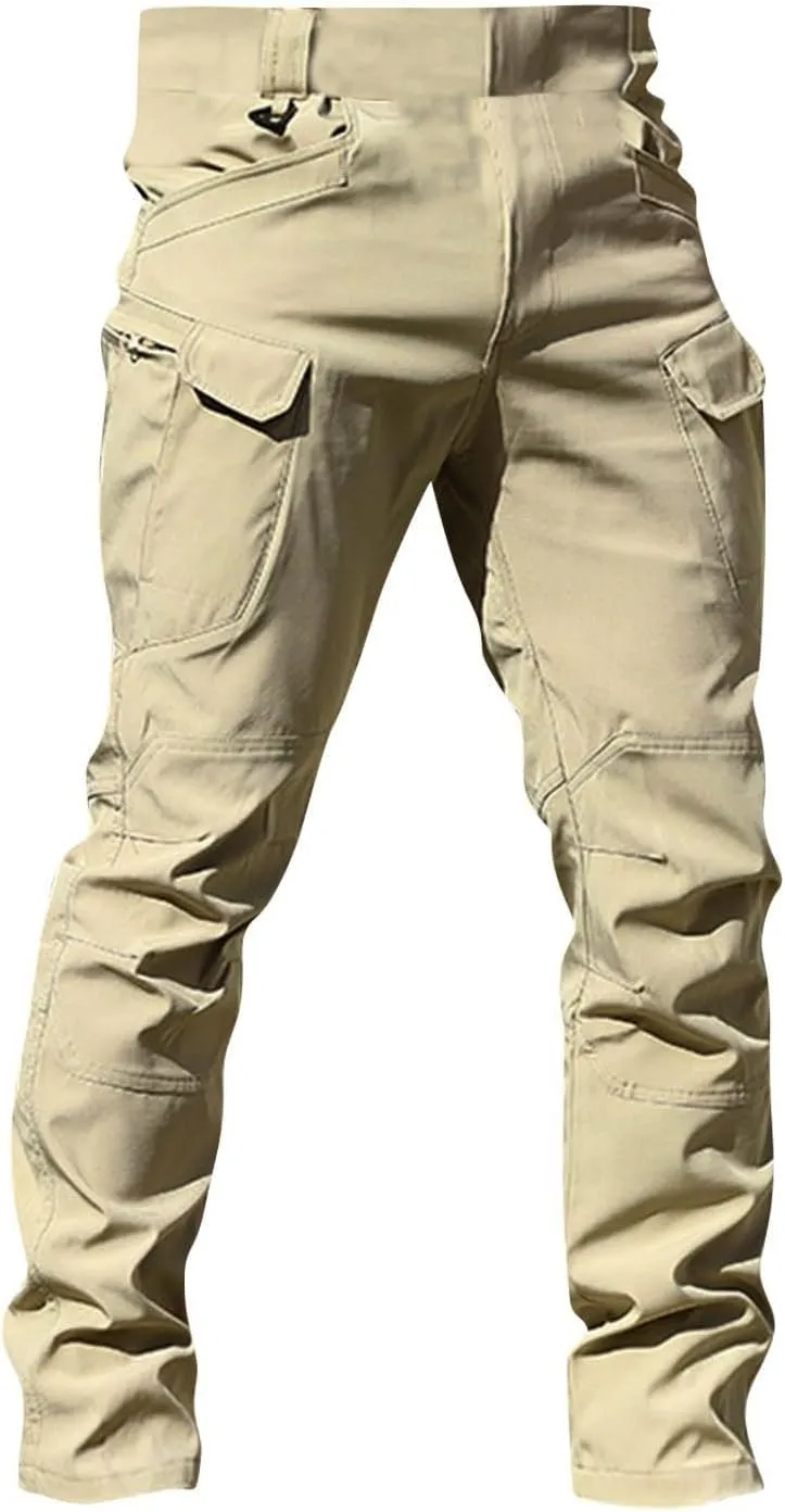 GOFULY Men's Cargo Pants Big and Tall Casual Stretch Hiking Pants Relaxed Fit Multi Pockets Work Pants Tactical Trousers