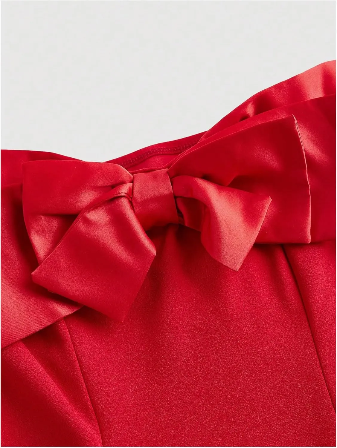 GORGLITTER Women's Bow Strapless Bodycon Mini Dress Off The Shoulder Wedding Guest Birthday Cocktail Going Out Dresses