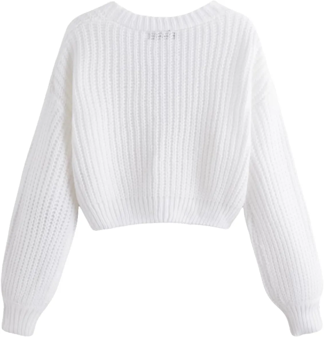GORGLITTER Women's Button Up Cropped Cardigan Sweaters Chunky Long Sleeve V Neck Fall Coquette Cardigans