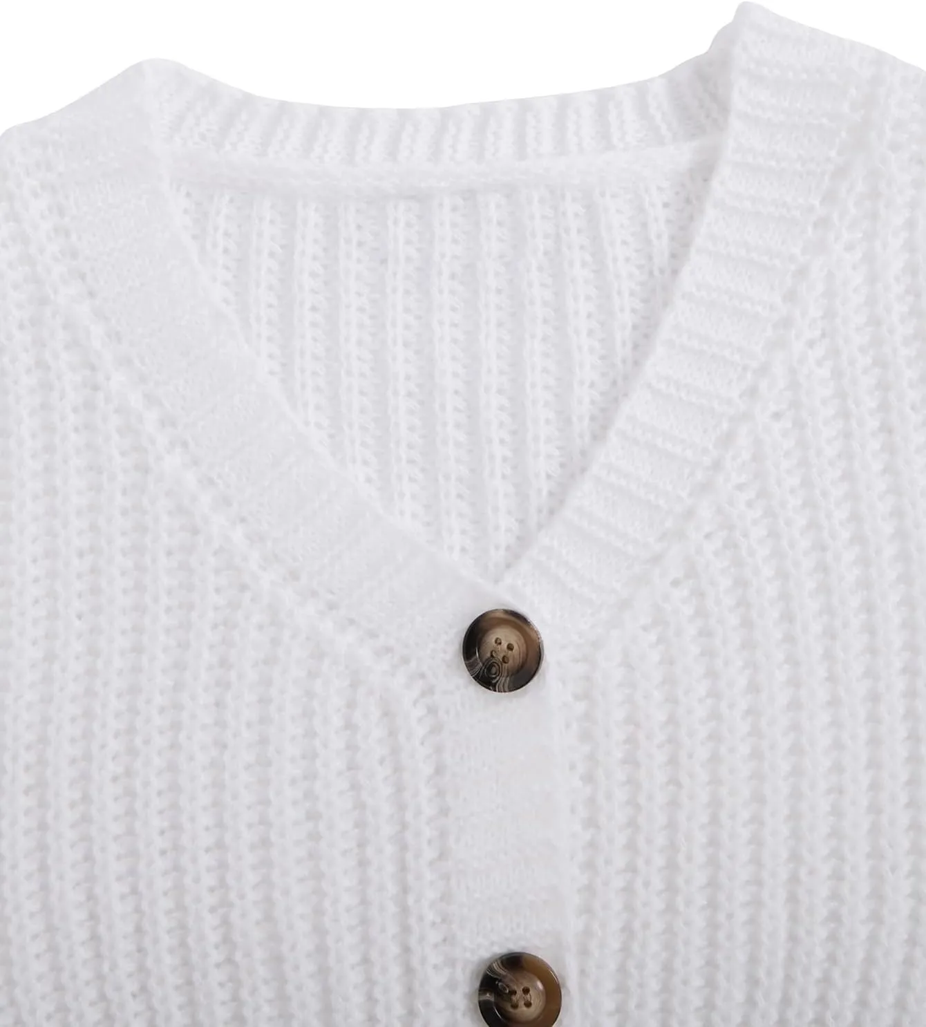 GORGLITTER Women's Button Up Cropped Cardigan Sweaters Chunky Long Sleeve V Neck Fall Coquette Cardigans