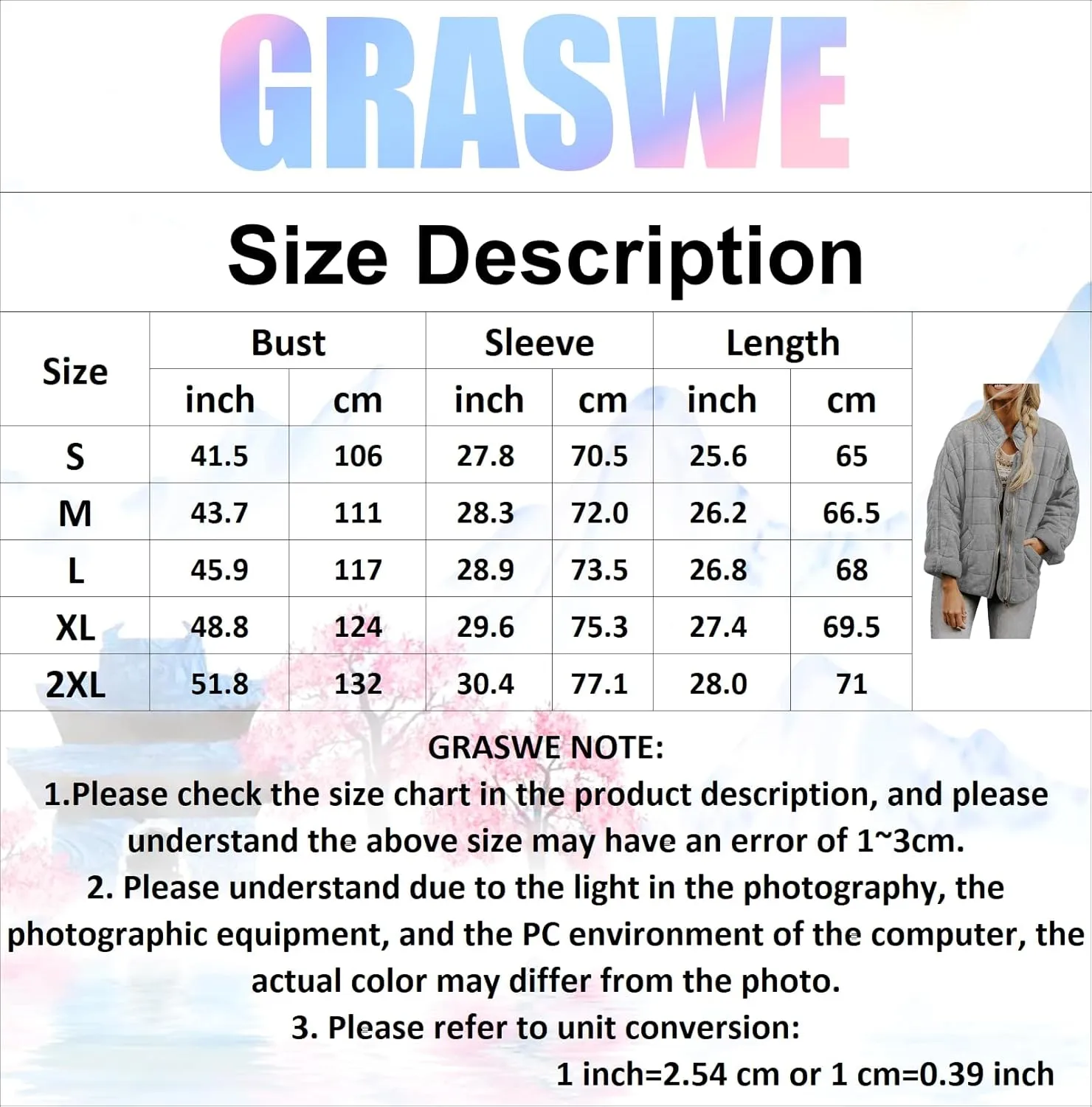 GRASWE Women Fall Formal Quilted Jackets Zipper Open Front Office Coats Mid Length Lapel Long Sleeve Outerwear