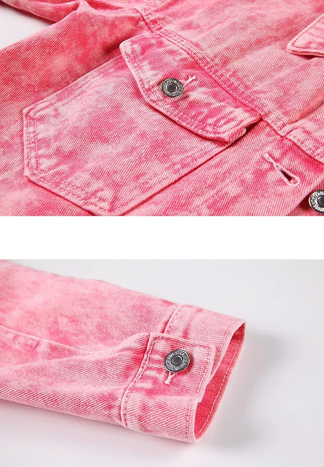 HALITOSS Women's Denim Jacket Tie-dye Casual Outerwear