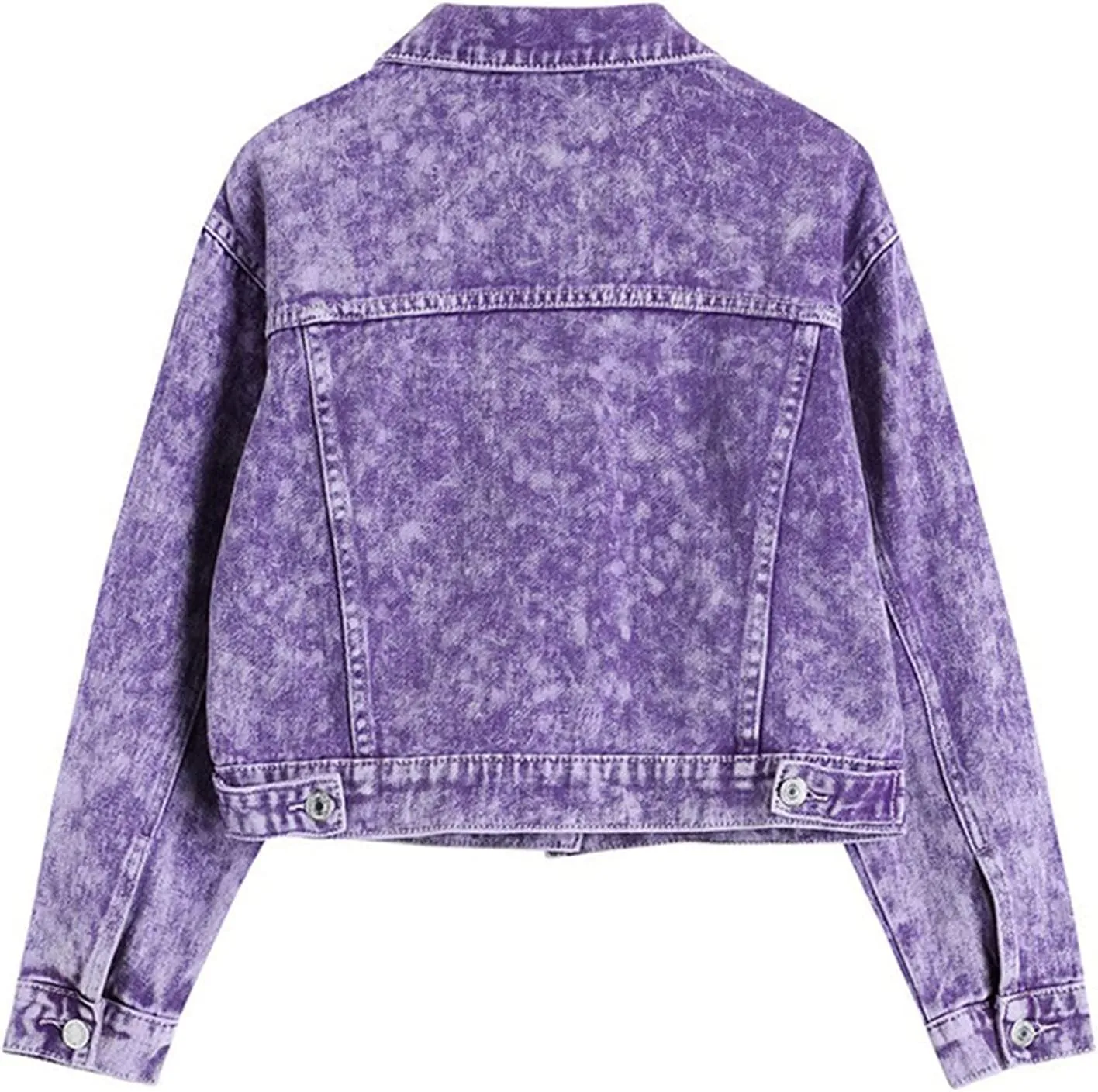 HALITOSS Women's Denim Jacket Tie-dye Casual Outerwear