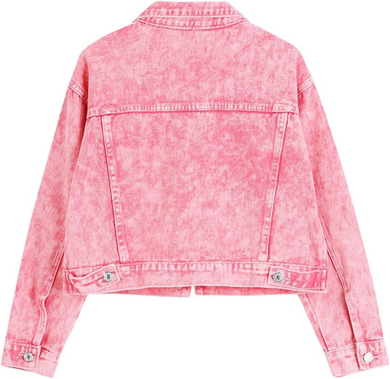 HALITOSS Women's Denim Jacket Tie-dye Casual Outerwear