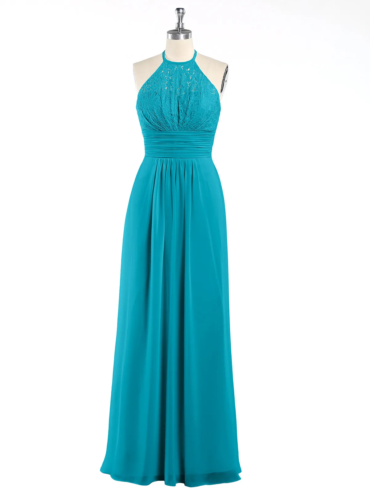 Halter Chiffon And Lace Long Dresses Jade Plus Size