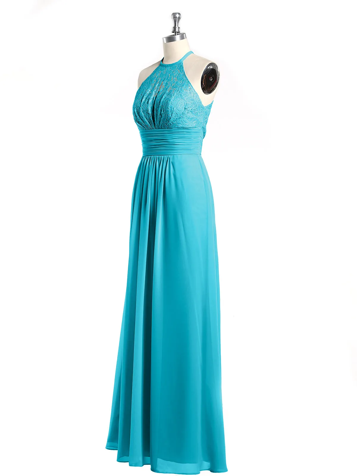 Halter Chiffon And Lace Long Dresses Jade Plus Size