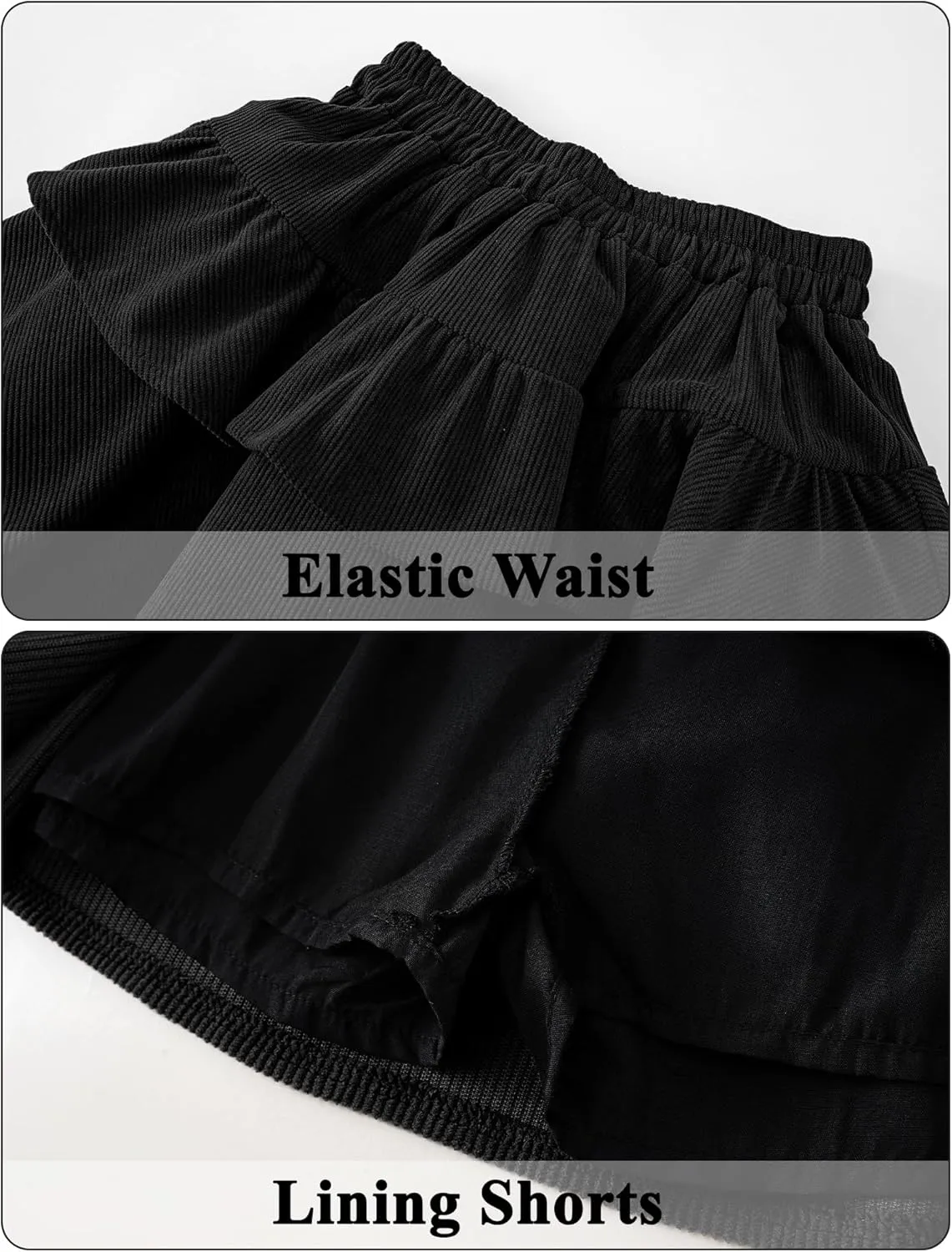 Happy Cherry Girls Corduroy Skirt Pleated Mini Skirt Fall Double Layer Skater Skorts Ruffle Skirts 3-12 Years