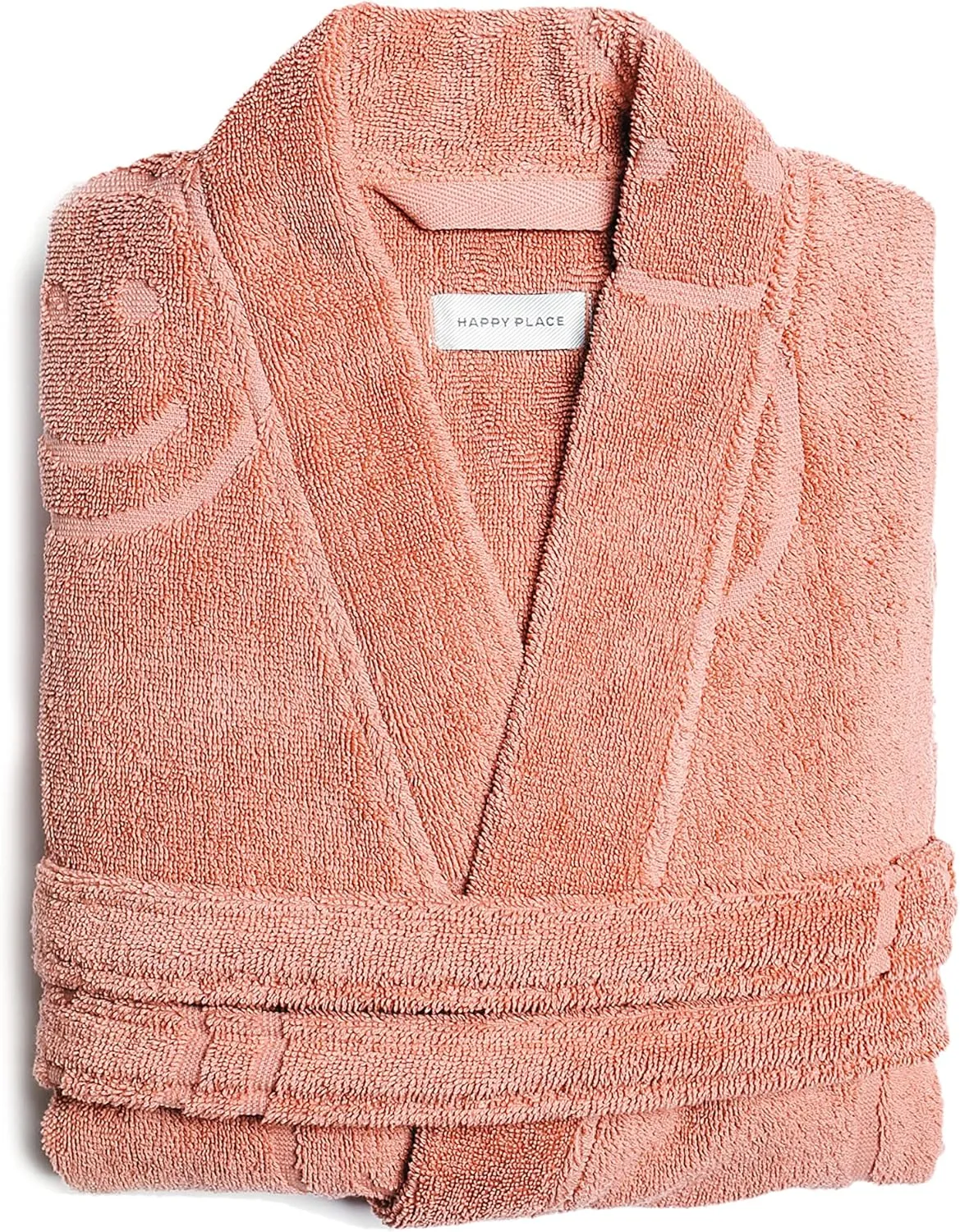 Happy Place Women's Cotton Terry Robe Sustainable Premium Cotton Unisex Bathrobe