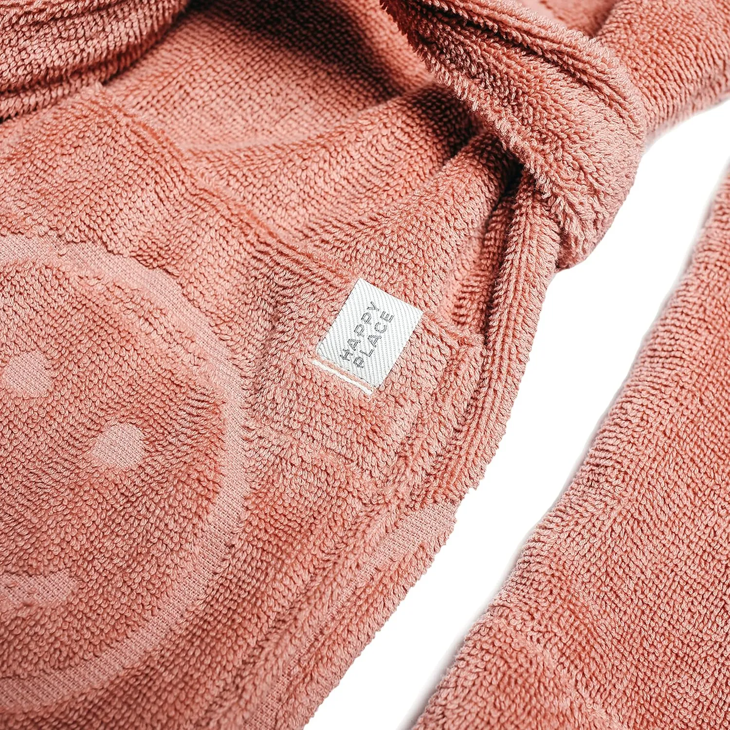 Happy Place Women's Cotton Terry Robe Sustainable Premium Cotton Unisex Bathrobe