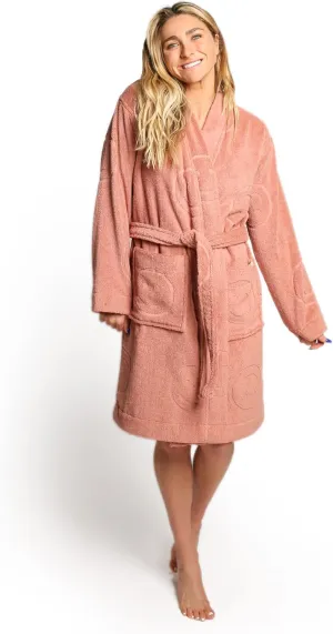 Happy Place Women's Cotton Terry Robe Sustainable Premium Cotton Unisex Bathrobe