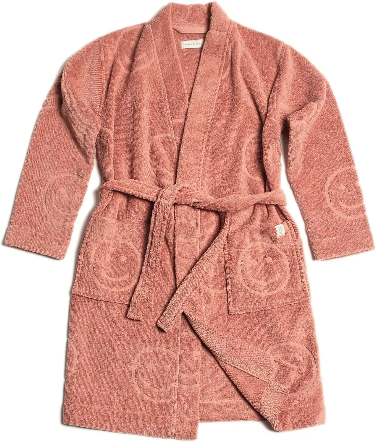 Happy Place Women's Cotton Terry Robe Sustainable Premium Cotton Unisex Bathrobe