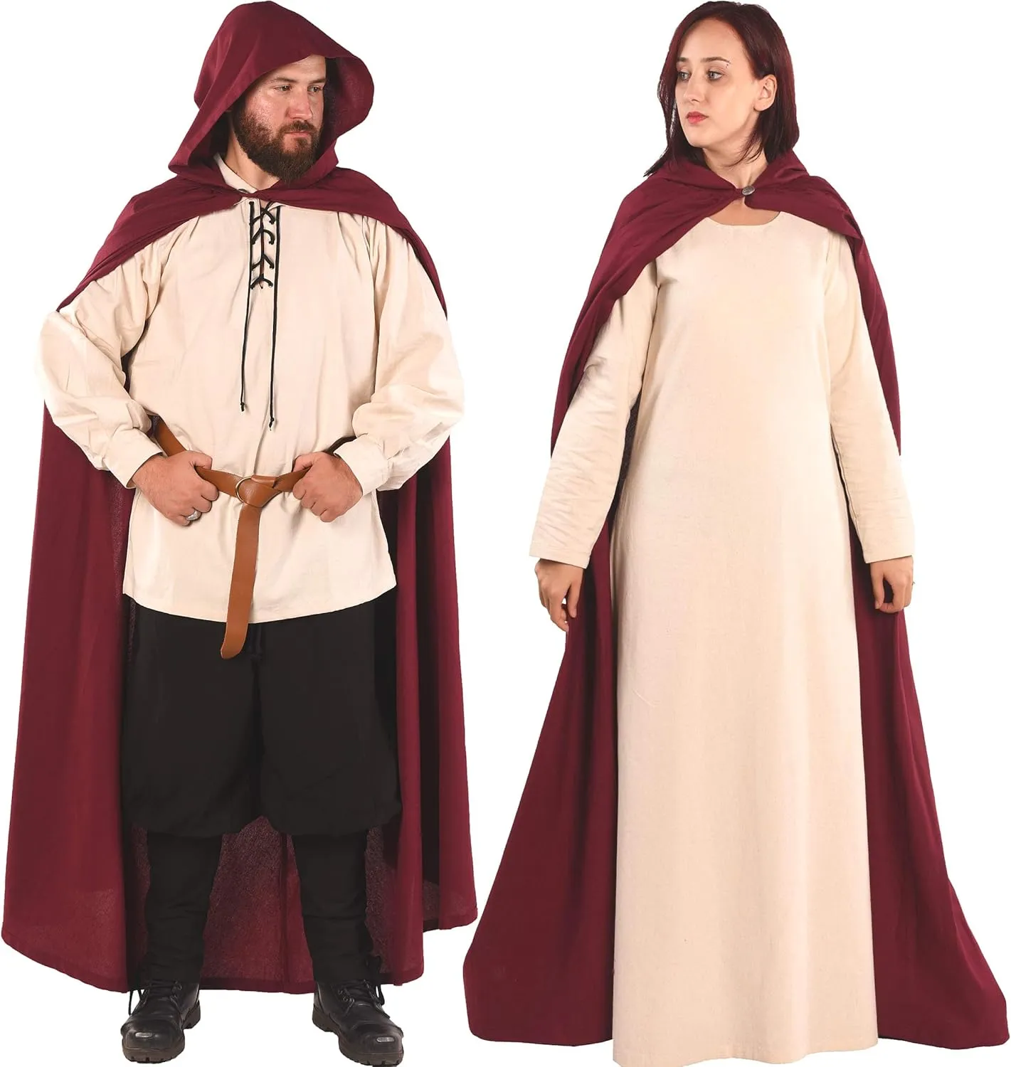 Hero Medieval Hooded Cape by CALVINA Costumes  Unisex - Made in Turkey