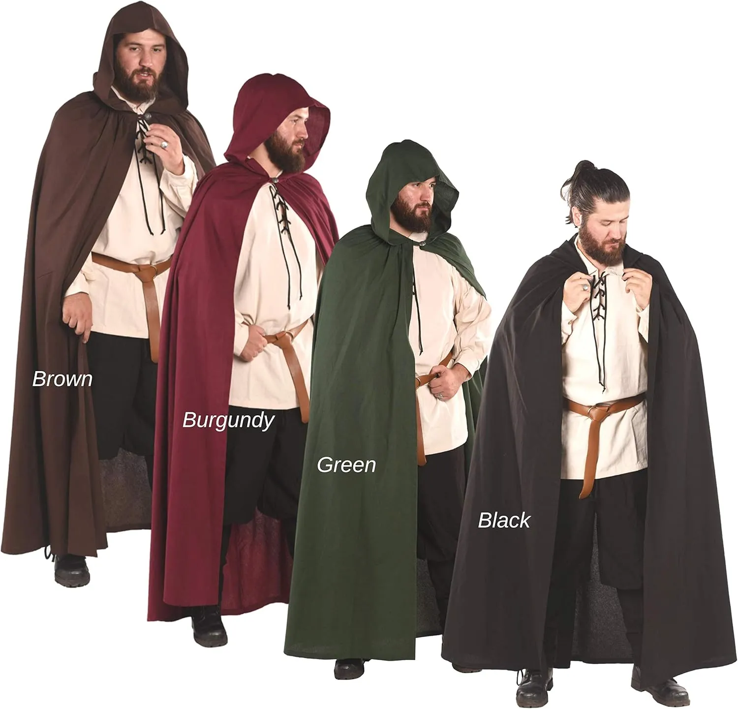 Hero Medieval Hooded Cape by CALVINA Costumes  Unisex - Made in Turkey