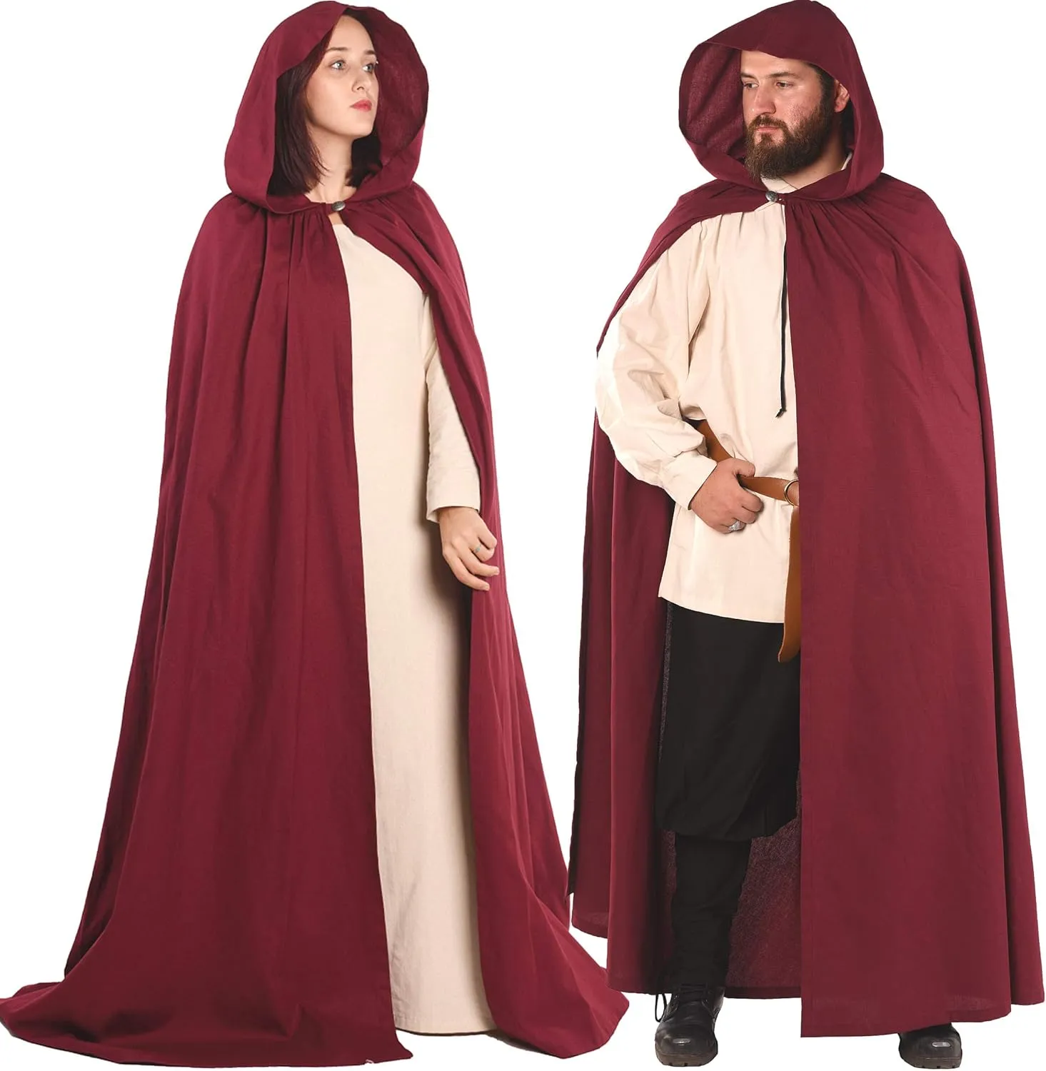Hero Medieval Hooded Cape by CALVINA Costumes  Unisex - Made in Turkey