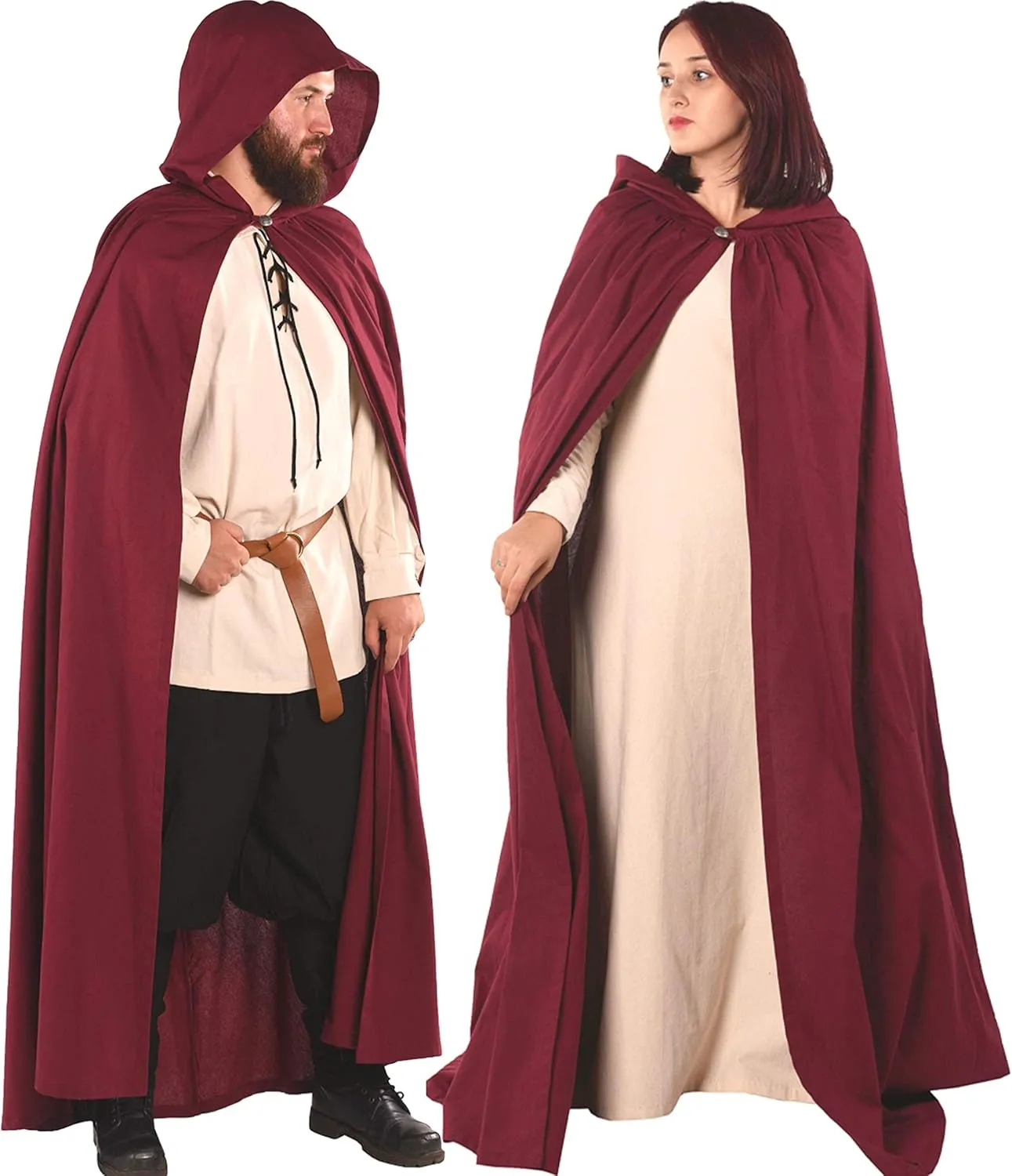 Hero Medieval Hooded Cape by CALVINA Costumes  Unisex - Made in Turkey