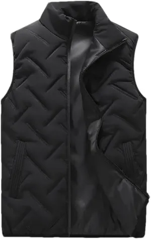 Hgvcfcv Men' Sleeveless Vest Jackets Winter Male Cotton-Padded Vest Coats Men Stand Collar Warm Waistcoats Mens Winter Vest