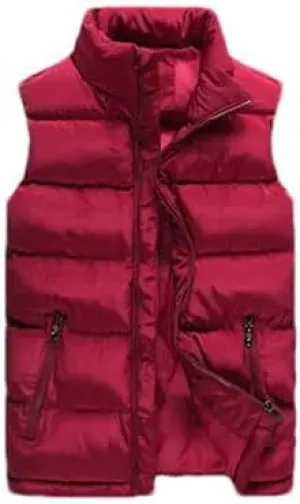 Hgvcfcv Men Vest Winter Jackets Casual Sleeveless Coat Thick Warm Zipper Jacket Outerwear Cotton-Padded Waistcoat