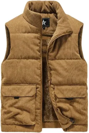 Hgvcfcv Winter Wool Vest Male Cotton-Padded Vests Coats Men Sleeveless Vest Jackets Warm Waistcoats Clothing Plus Size
