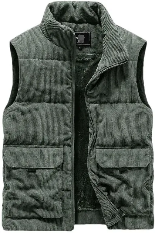Hgvcfcv Winter Wool Vest Male Cotton-Padded Vests Coats Men Sleeveless Vest Jackets Warm Waistcoats Clothing Plus Size