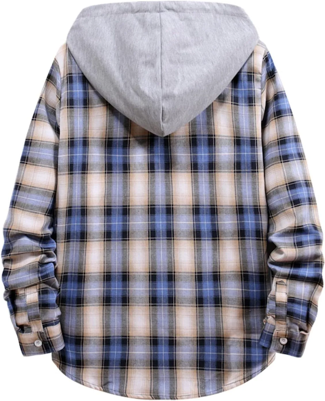 Hoodies for Men Plaid Flannel Shirts Long Sleeve Casual Button Down Shirt Shacket 2024 Fall Lightweight Clothes