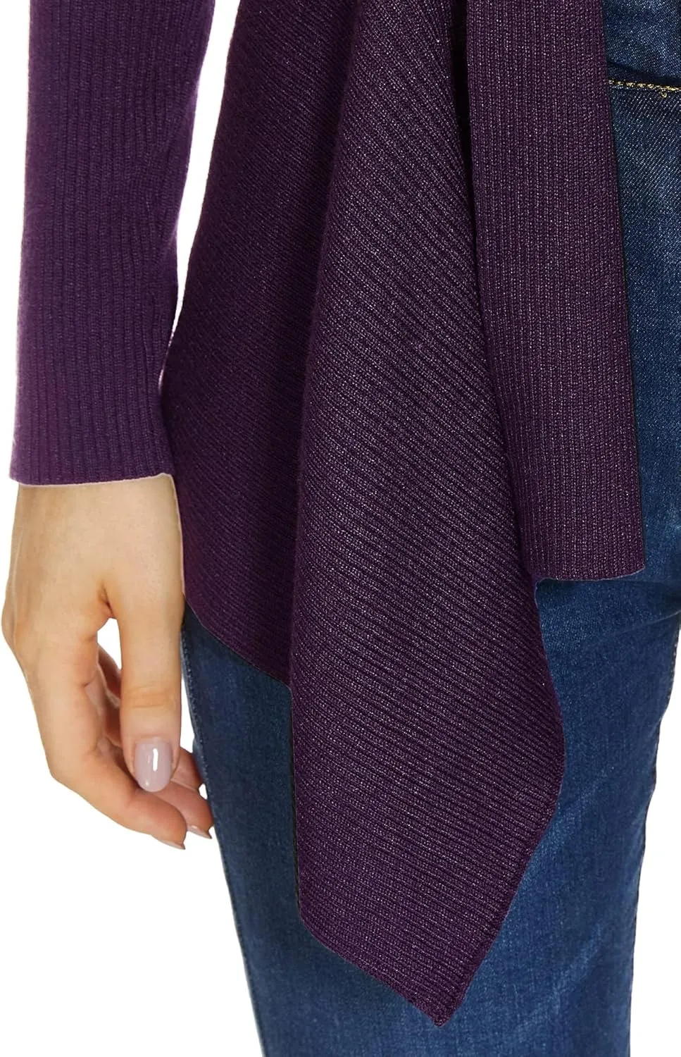 INKOFF Womens Draped Front Cardigan Sweaters Long Sleeve Waterfall Irregular Hem Cardigans Lighweight