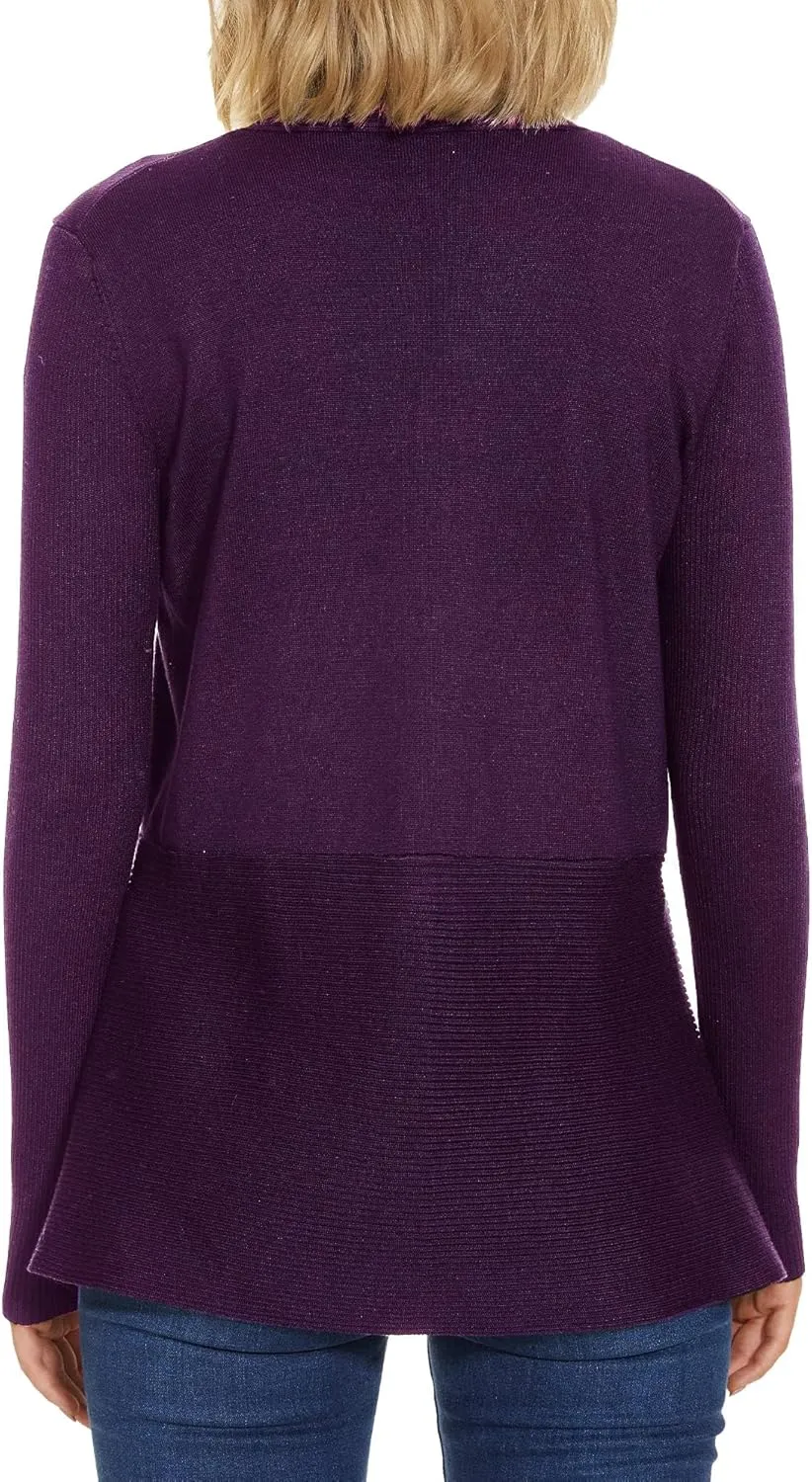 INKOFF Womens Draped Front Cardigan Sweaters Long Sleeve Waterfall Irregular Hem Cardigans Lighweight