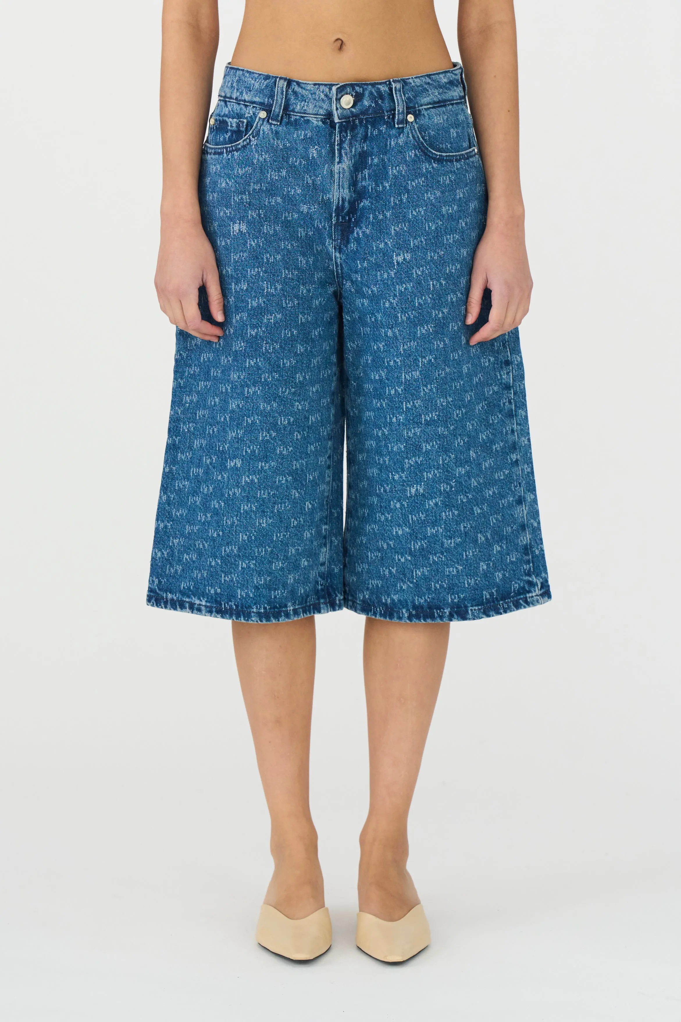 IVY-Augusta Long Shorts Wash Punch Needle