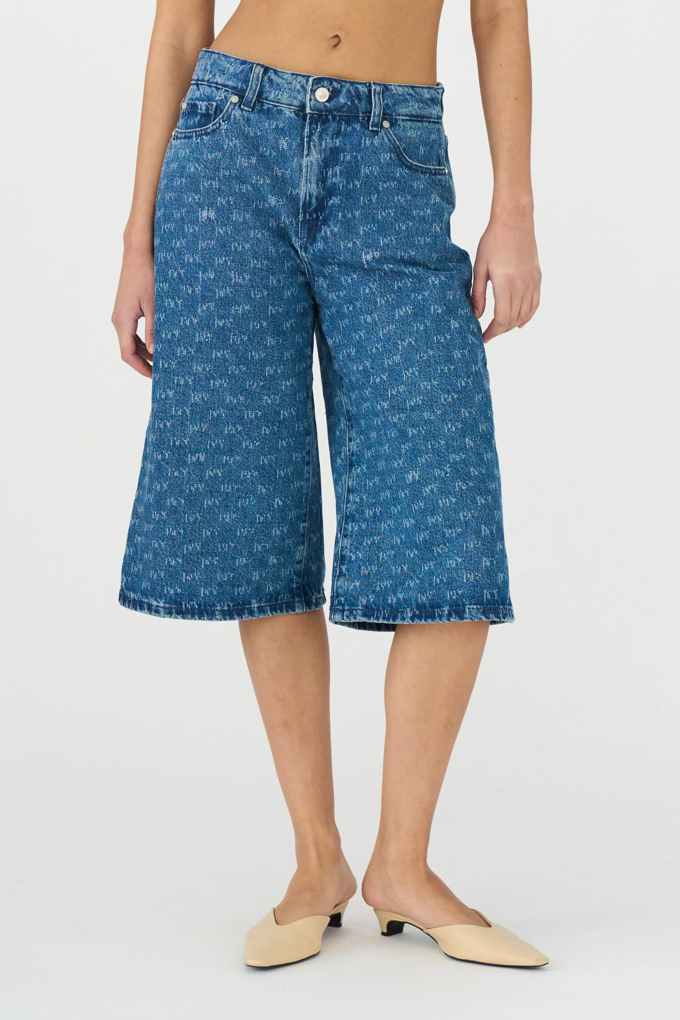 IVY-Augusta Long Shorts Wash Punch Needle