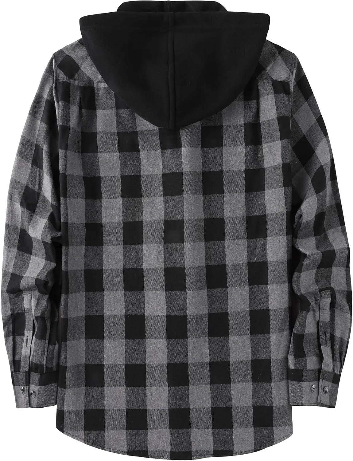 JACKETOWN Hooded Flannel Shirt for Men Plaid Shirts Long Sleeve Flannel Jacket Button-Down Shirt Jacket with Hood