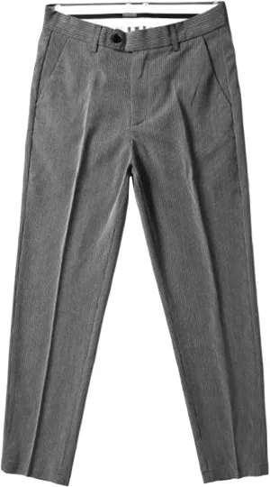 JEShifangjiusu Mens Chinos Slim Fit Pants Comfort Casual Solid Trousers Flat Front Stretch Skinny Tapered Dress Pants (30,Grey), Grey, 30