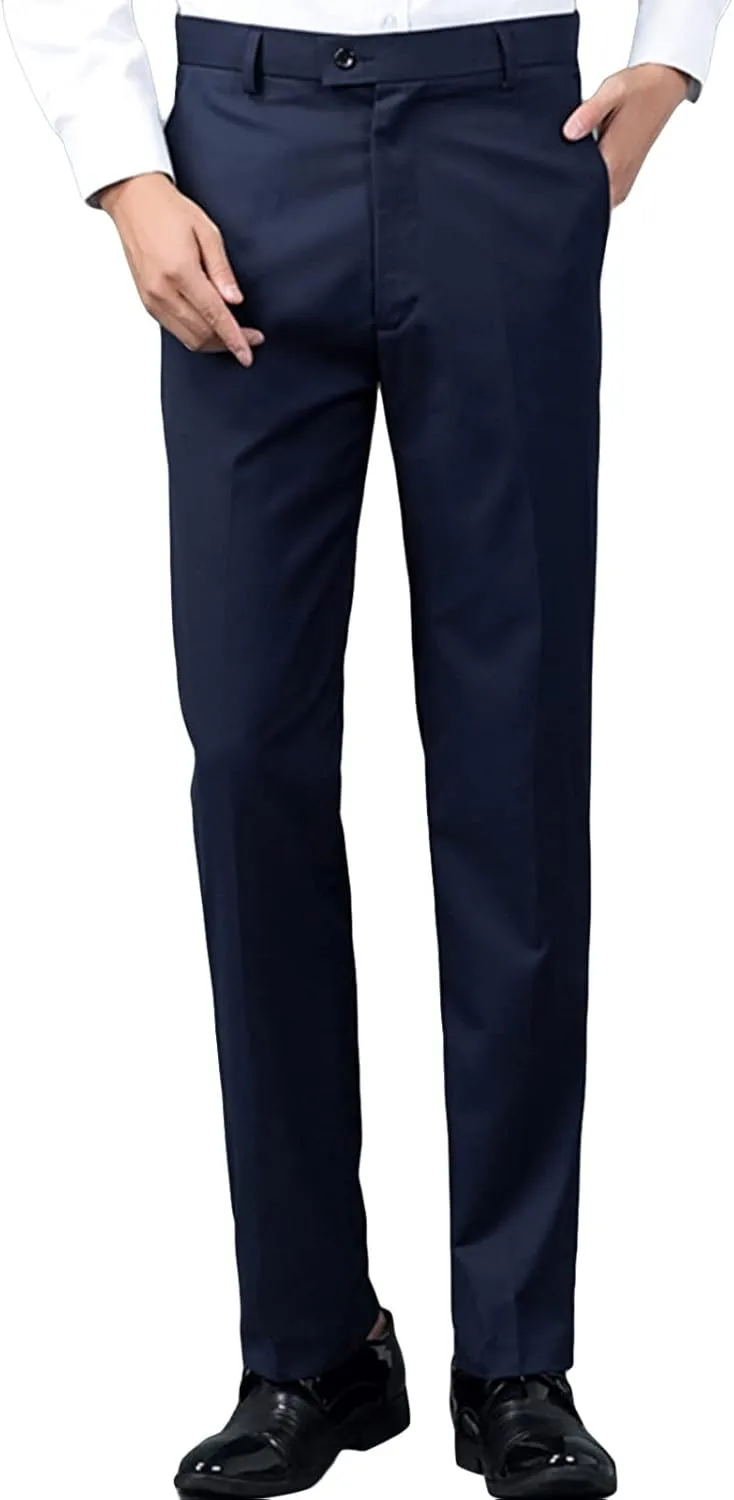 JEShifangjiusu Men's Comfort Stretch Cotton Chino Pants Slim-Fit Washed Business Pant Skinny Vintage Cargo Dress Pant (4X-Large,Dark Blue), Dark Blue, 4X-Large