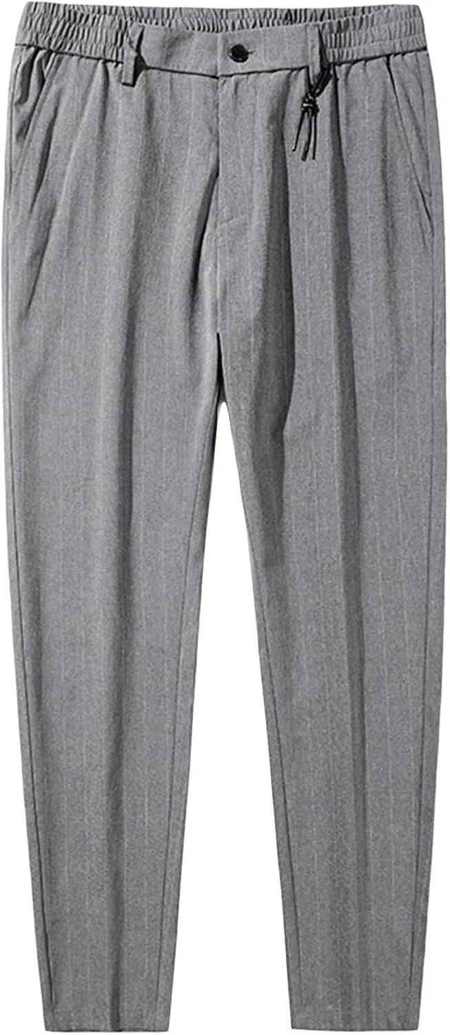 JEShifangjiusu Men's Skinny-Fit Wrinkle-Free Comfort Pants Stretch Chino Pant Trousers Dress Pants Slim Fit Skinny Suit Pants (31,Grey), Grey, 31