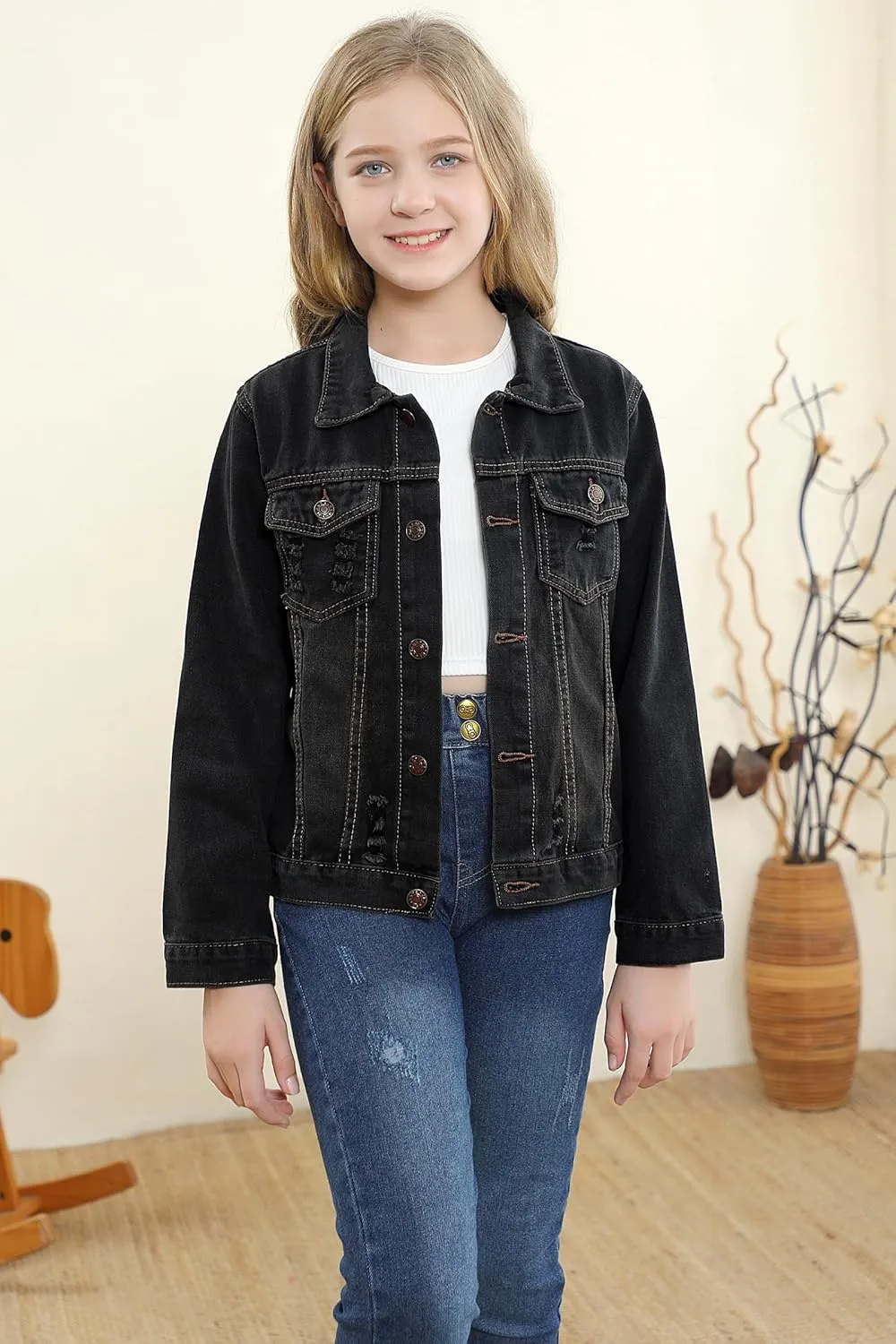 Joe Wenko Classic Kids Toddler Baby Boys & Girls Casual Outwear Denim Jacket