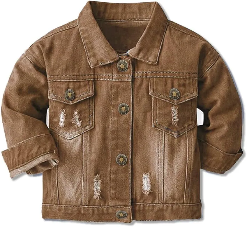 Joe Wenko Classic Kids Toddler Baby Boys & Girls Casual Outwear Denim Jacket