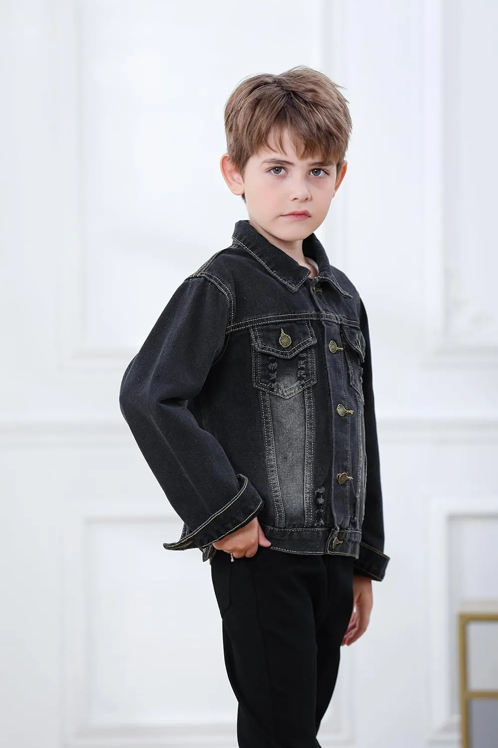 Joe Wenko Classic Kids Toddler Baby Boys & Girls Casual Outwear Denim Jacket