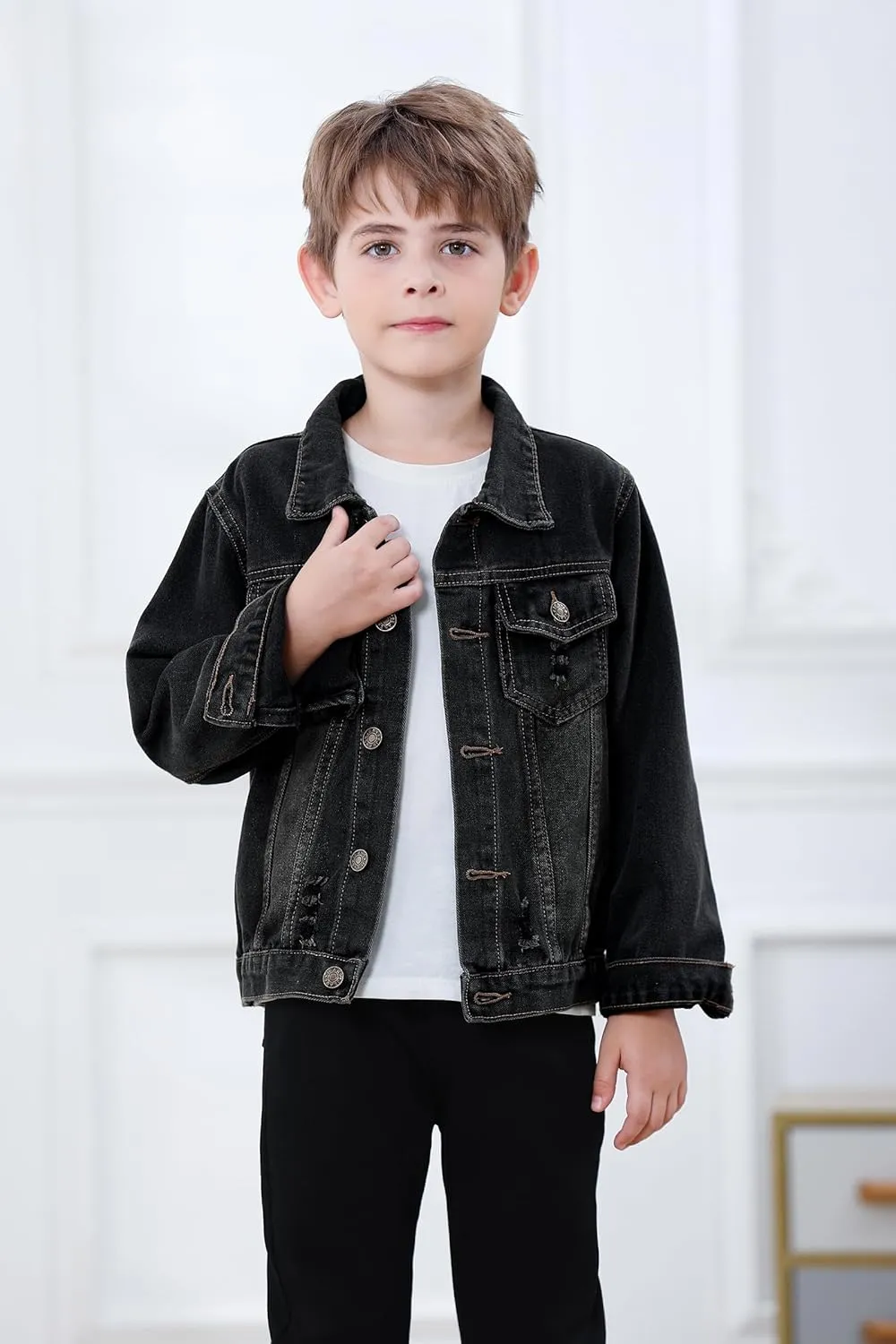 Joe Wenko Classic Kids Toddler Baby Boys & Girls Casual Outwear Denim Jacket